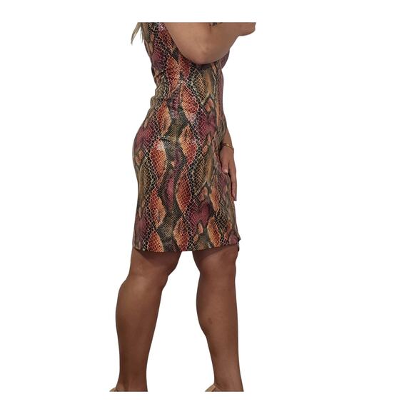 Cache Vintage Snake Print Zip Bodycon Dress - Picture 4 of 12